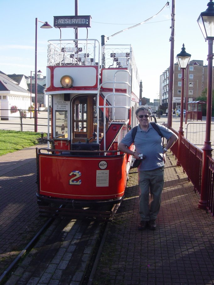 Roland by a Tram at Seaton